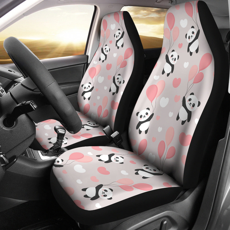 Cute Panda Ballon Heart Pattern Universal Fit Car Seat Covers
