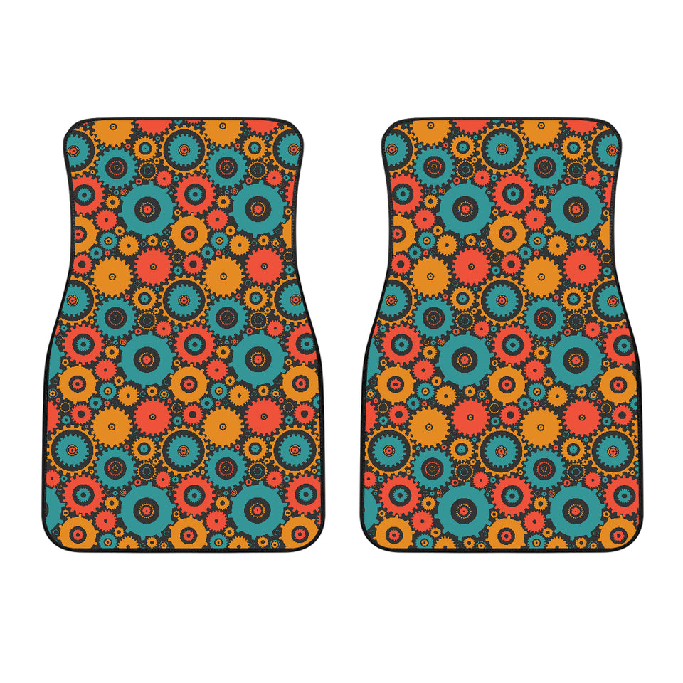 Gear Pattern Print Design 01 Front Car Mats