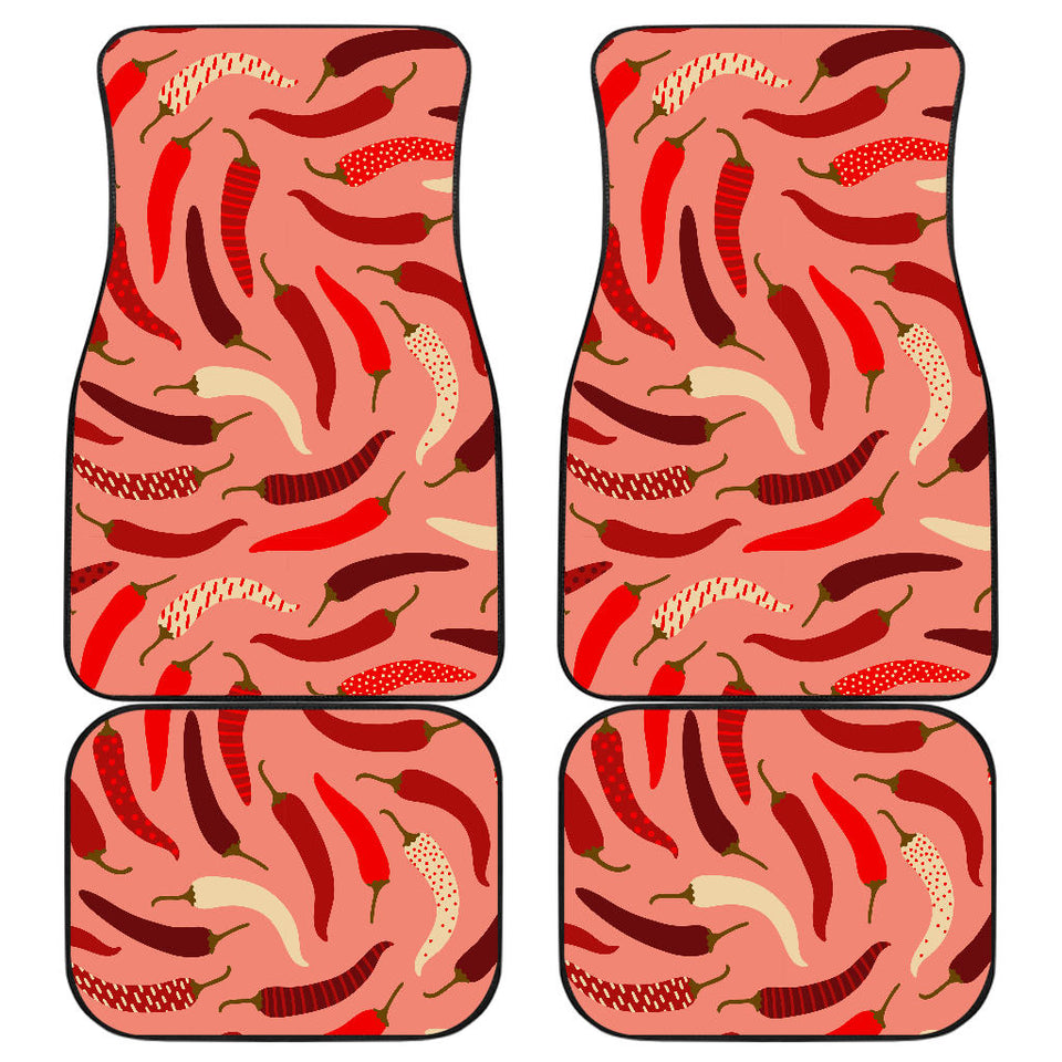 Beautiful Chili Peppers Pattern Front And Back Car Mats