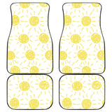 Hand Drawn Sun Pattern Front And Back Car Mats