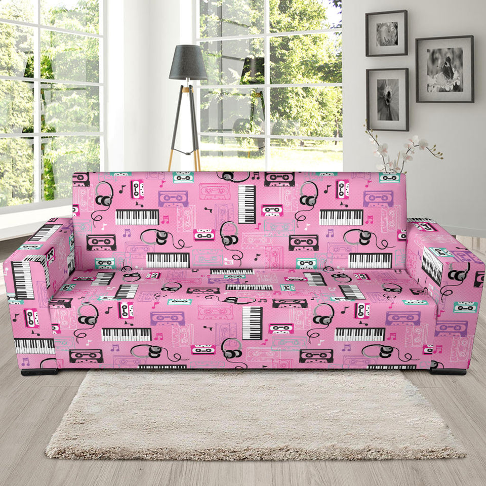 Piano Pattern Print Design 01  Sofa Slipcover