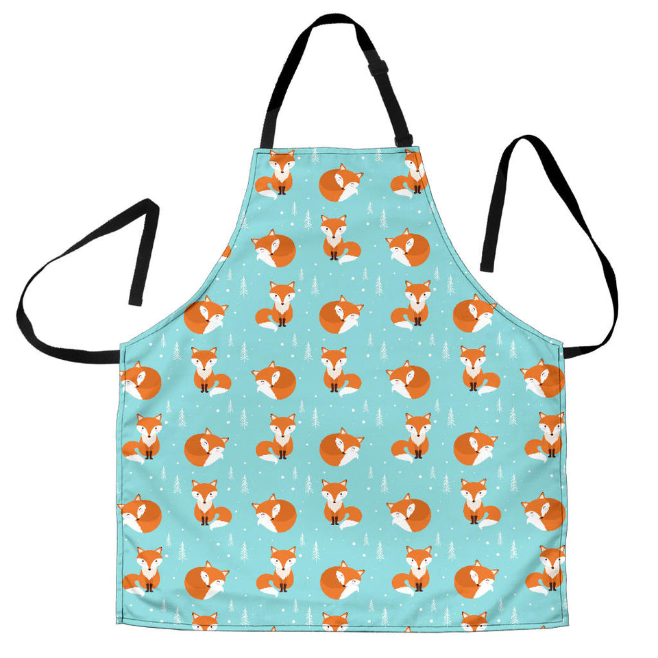 Fox Pattern Blue B Ackground Adjustable Apron