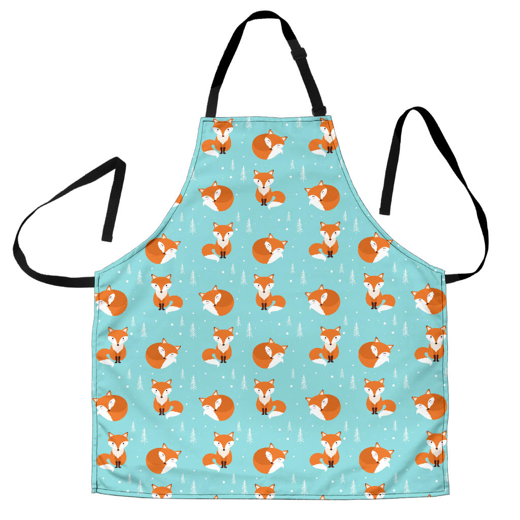Fox Pattern Blue B Ackground Adjustable Apron