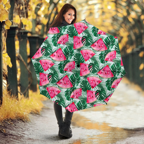 Watermelons Tropical Palm Leaves Pattern Umbrella