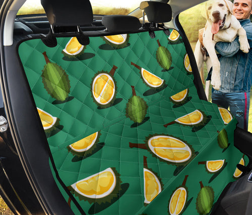 Durian Pattern Green Background Dog Car Seat Covers