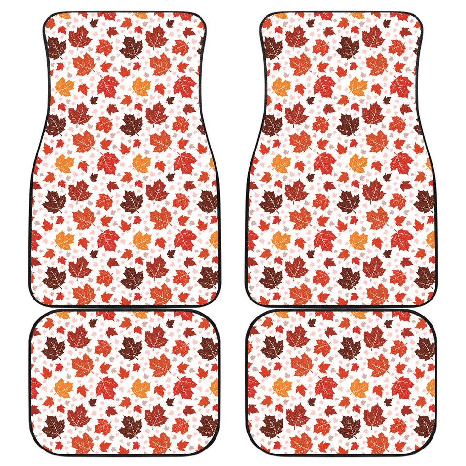 Colorful Maple Leaf Pattern Front And Back Car Mats