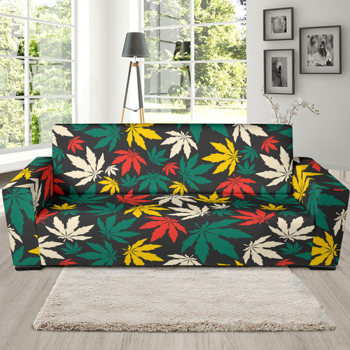 Canabis Marijuana Weed Pattern Print Design 02 Sofa Slipcover