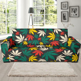 Canabis Marijuana Weed Pattern Print Design 02 Sofa Slipcover