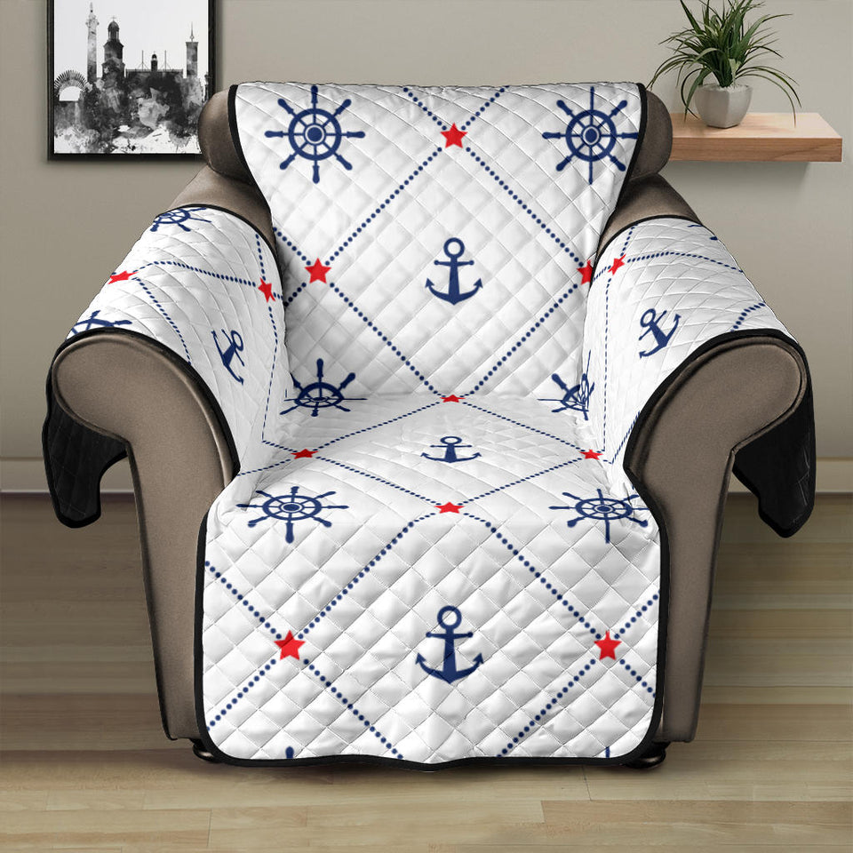 Anchor rudder nautical design pattern Recliner Cover Protector