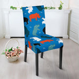 Colorful Rhino Pattern Dining Chair Slipcover