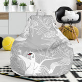 White Swan Gray Background Bean Bag Cover