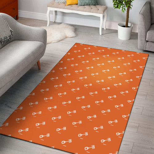 Engine Piston Orange Background Pattern Print Design 05 Area Rug