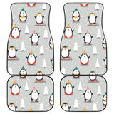 Cute Penguin Christmas Pattern Front And Back Car Mats