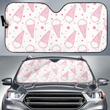 Hand Drawn Ice Cream Pattern Car Sun Shade