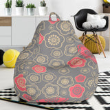 Red Gold Sakura Cherry Blossom Gray Background Bean Bag Cover