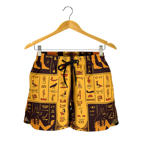 Egypt Hieroglyphics Pattern Print Design 05 Women Shorts