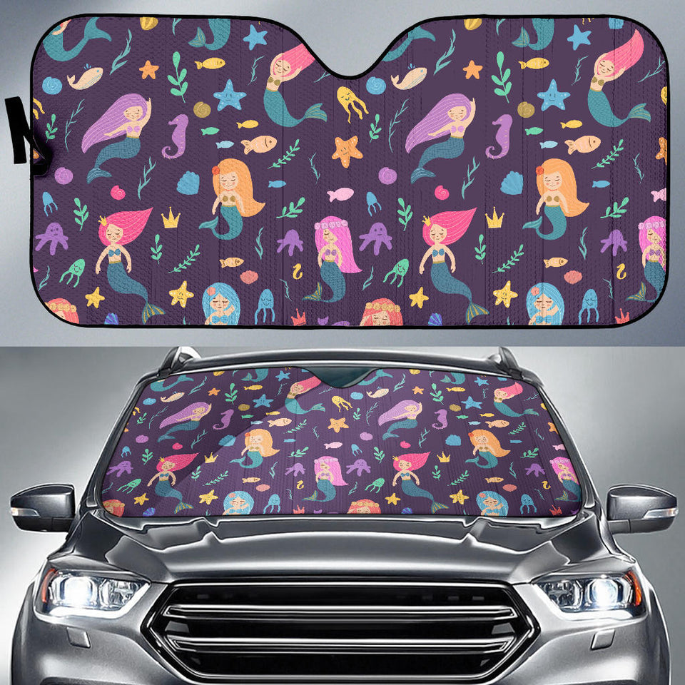 Beautiful Mermaid Fish Jellyfish Algae Other Marine World Car Sun Shade