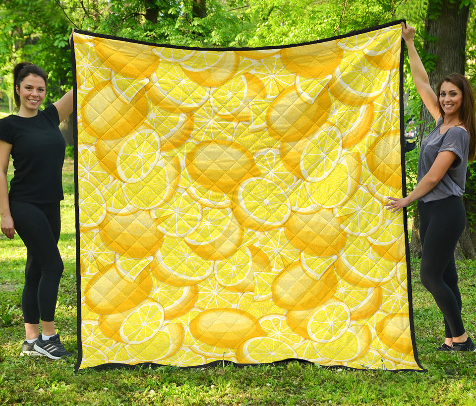 Lemon Pattern Premium Quilt