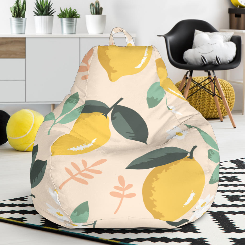 Lemon Flower Leave Pattern Bean Bag Cover