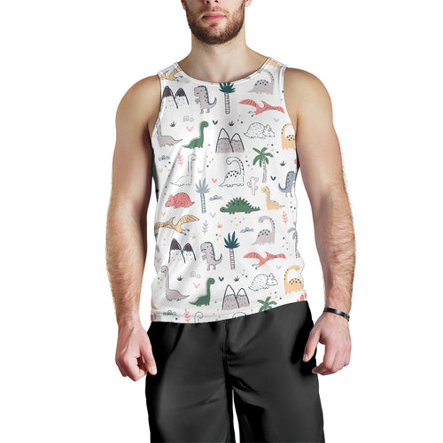 Cute cartoon dinosaurs tree pattern Men Tank Top