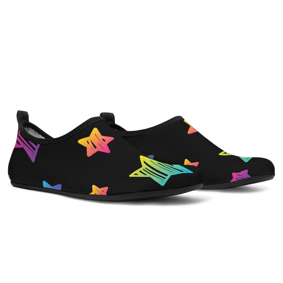 Colorful Star Pattern Aqua Shoes