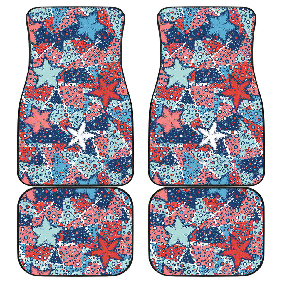 Hand Drawn Colorful Starfish Front And Back Car Mats