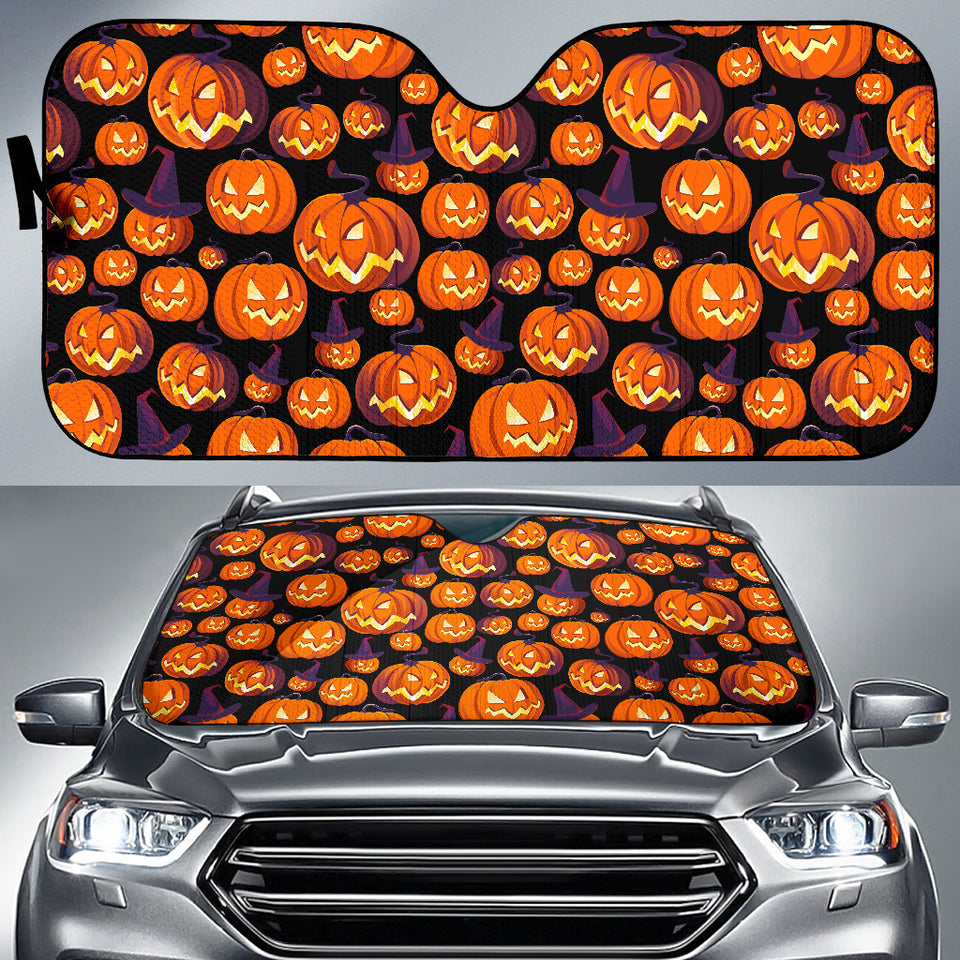 Halloween Pumpkin Pattern Car Sun Shade