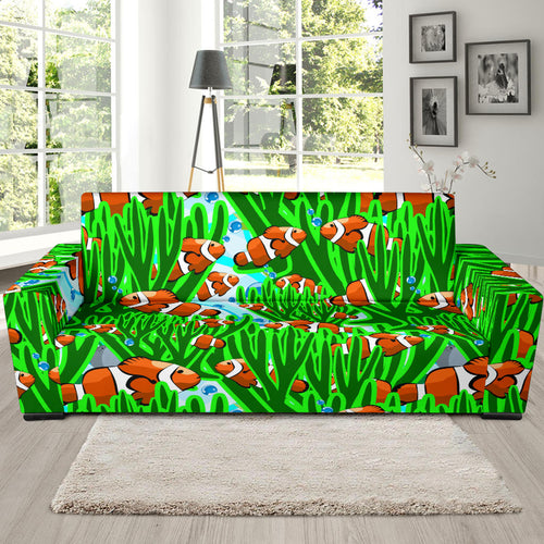 Clown Fish Pattern Print Design 01 Sofa Slipcover