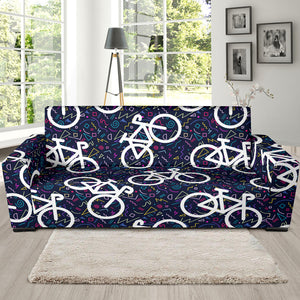 Bicycle Pattern Print Design 03 Sofa Slipcover