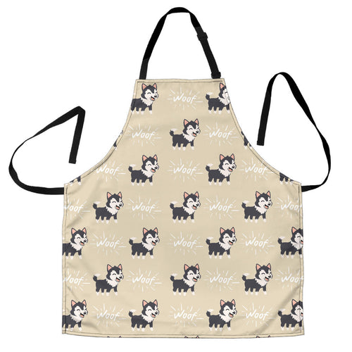 Cute Siberian Husky Adjustable Apron