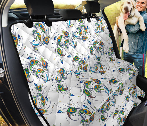 Peacock Feather Pattern Dog Car Seat Covers