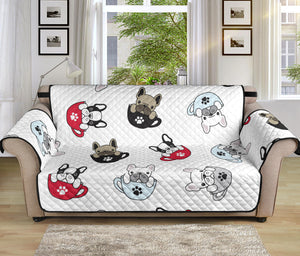 French bulldog cup paw pattern Sofa Cover Protector