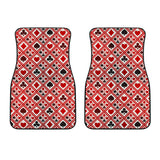 Casino Cards Suits Pattern Print Design 03 Front Car Mats