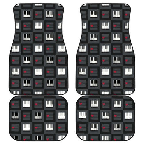 Piano Pattern Print Design 05 Front and Back Car Mats