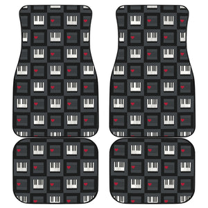 Piano Pattern Print Design 05 Front and Back Car Mats