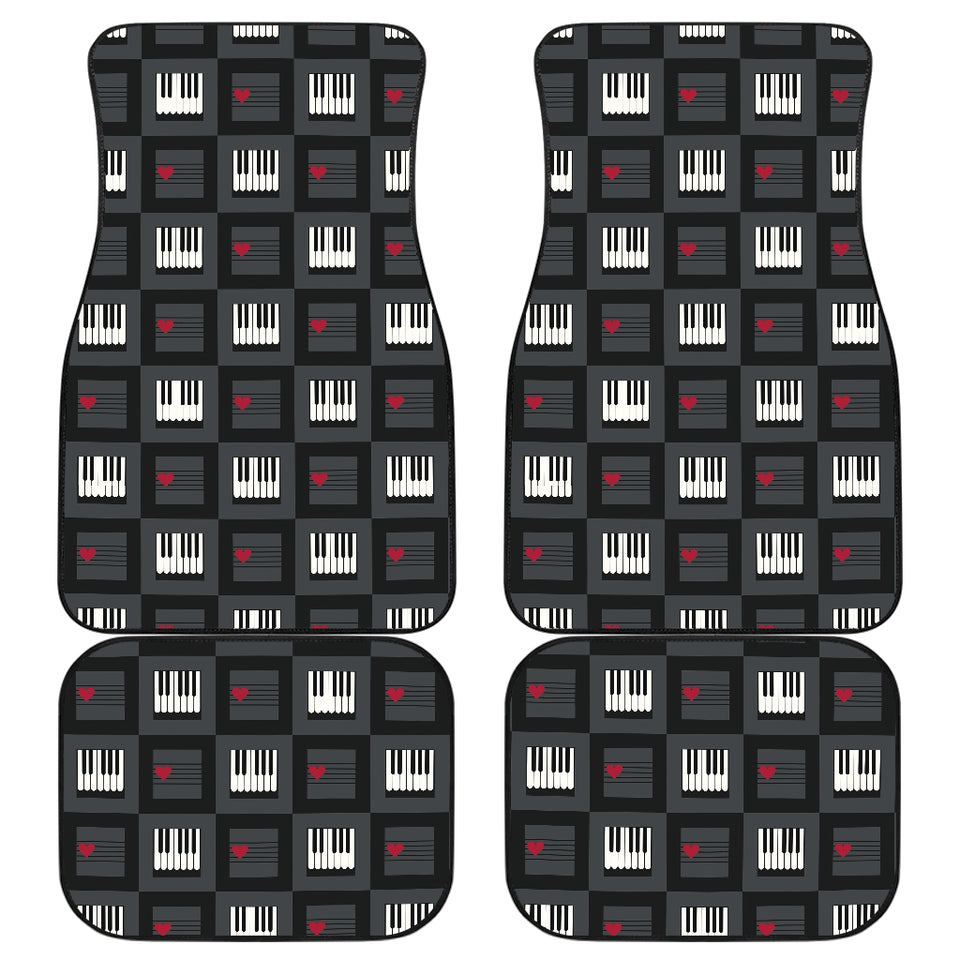 Piano Pattern Print Design 05 Front and Back Car Mats