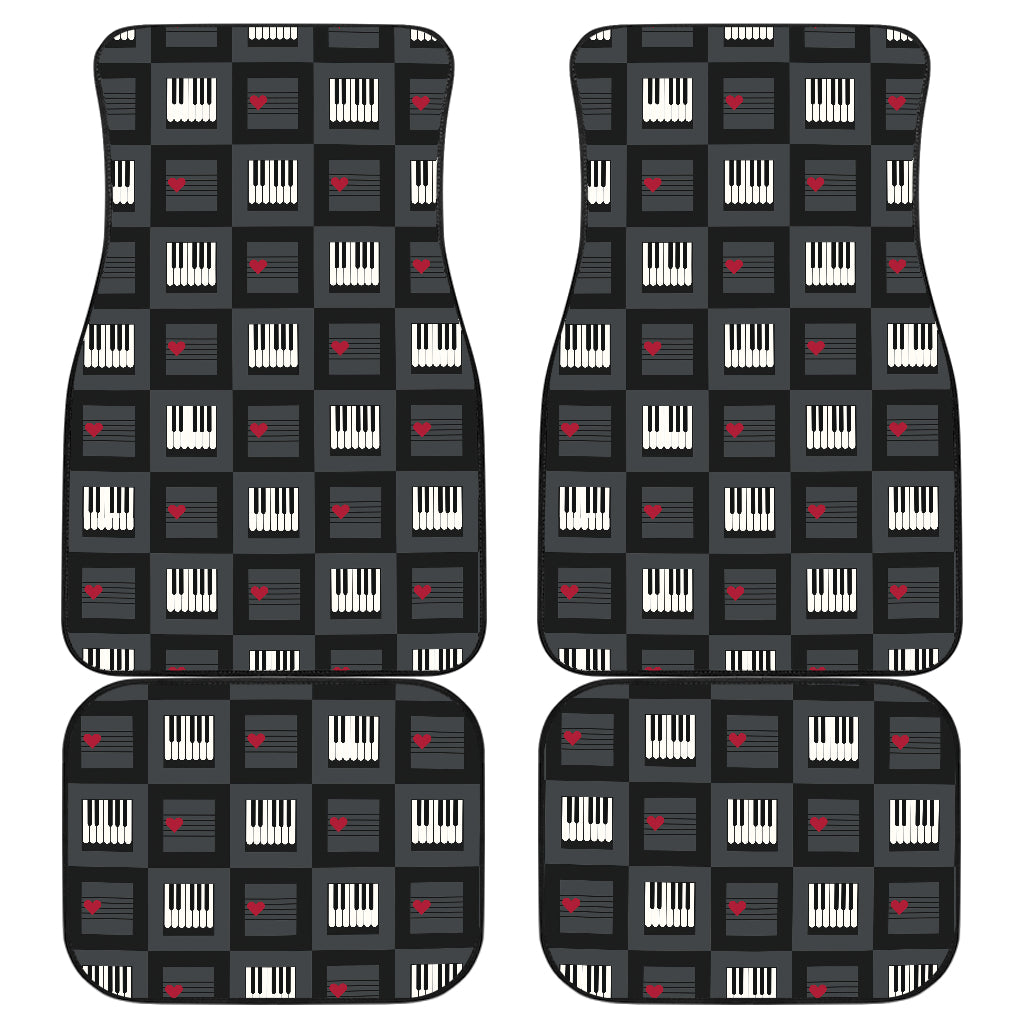Piano Pattern Print Design 05 Front and Back Car Mats