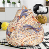 Cute Rooster Chicken Cock Floral Ornament Background Bean Bag Cover
