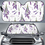 Lavender Flower Design Pattern Car Sun Shade