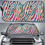 Colorful Zebra Skin Pattern Car Sun Shade