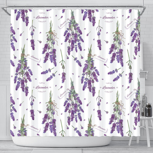 Lavender Flower Design Pattern Shower Curtain Fulfilled In US