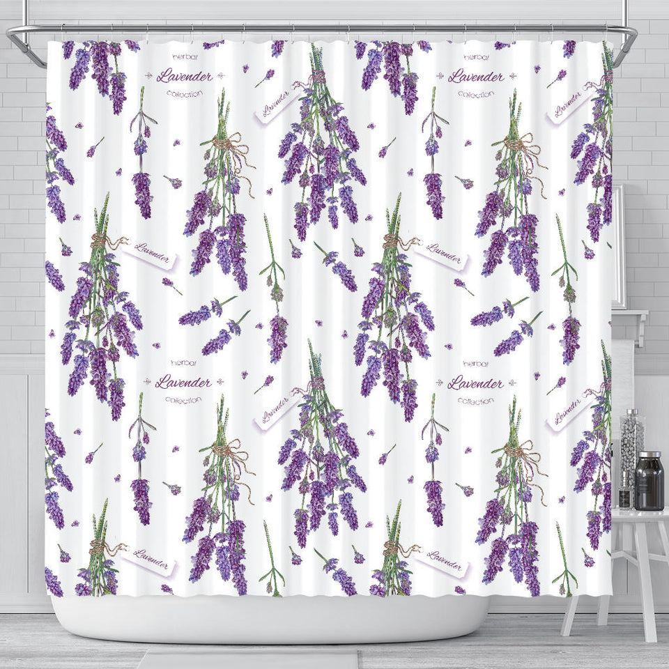 Lavender Flower Design Pattern Shower Curtain Fulfilled In US