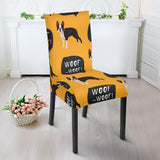 Boston Terrier Design Pattern Dining Chair Slipcover