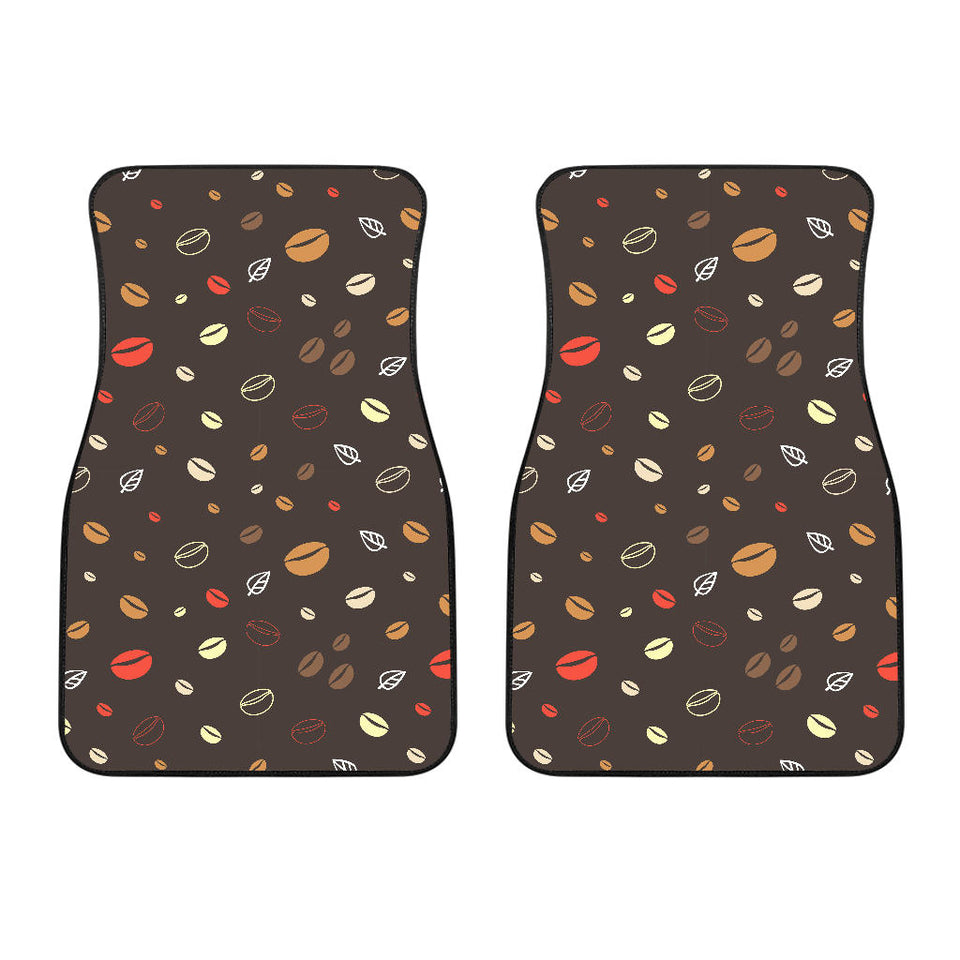 Coffee Bean Leave Pattern Front Car Mats