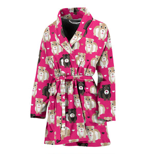 Guinea Pig Pattern Print Design 01 Women's Bathrobe