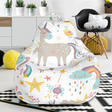 Colorful Unicorn Pattern Bean Bag Cover