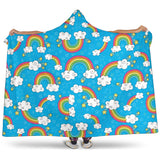 Rainbows Sky Clouds Pattern Hooded Blanket