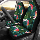 Parrot Palm Tree Leaves Flower Hibiscus Pattern  Universal Fit Car Seat Covers
