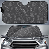 Beer Hand Drawn Pattern Car Sun Shade
