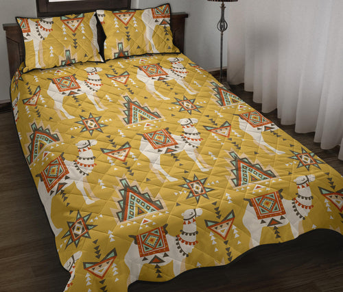 Camels ethnic motif pattern Quilt Bed Set